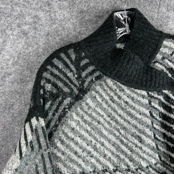 prAna Sweater Womens XS Gray Green Striped Wrap Cardigan Wool Blend CELANDINE - Picture 4 of 15